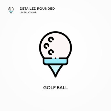 Golf topu vektör simgesi. Modern vektör illüstrasyon kavramları. Düzenlemesi ve kişiselleştirmesi kolay.