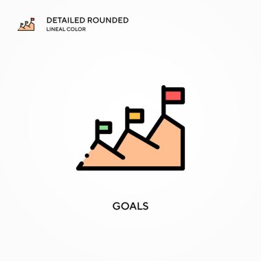 Hedef vektör simgesi. Modern vektör illüstrasyon kavramları. Düzenlemesi ve kişiselleştirmesi kolay.