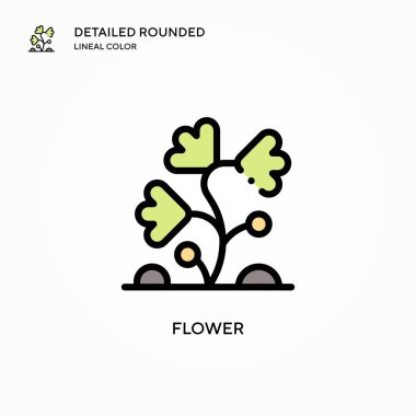 Çiçek vektör simgesi. Modern vektör illüstrasyon kavramları. Düzenlemesi ve kişiselleştirmesi kolay.