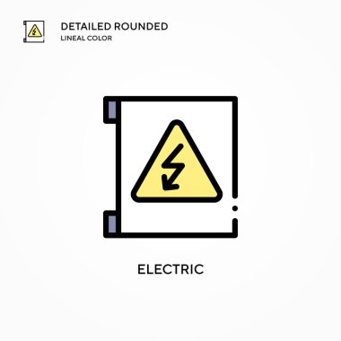 Elektrik vektör simgesi. Modern vektör illüstrasyon kavramları. Düzenlemesi ve kişiselleştirmesi kolay.