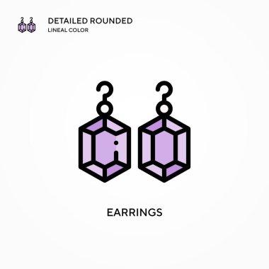 Küpe vektör ikonu. Modern vektör illüstrasyon kavramları. Düzenlemesi ve kişiselleştirmesi kolay.