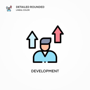 Geliştirme vektör simgesi. Modern vektör illüstrasyon kavramları. Düzenlemesi ve kişiselleştirmesi kolay.