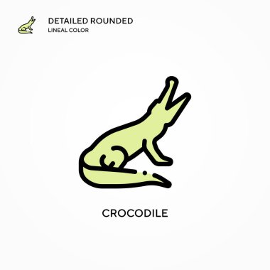 Timsah vektör simgesi. Modern vektör illüstrasyon kavramları. Düzenlemesi ve kişiselleştirmesi kolay.