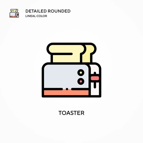 Toaster Vector Icon Modern Vector Illustration Concepts Easy Edit Customize — Stock Vector