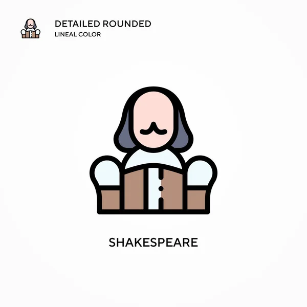 Shakespeare vektör simgesi. Modern vektör illüstrasyon kavramları. Düzenlemesi ve kişiselleştirmesi kolay.