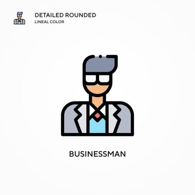 İş adamı vektör simgesi. Modern vektör illüstrasyon kavramları. Düzenlemesi ve kişiselleştirmesi kolay.