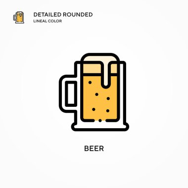 Bira vektör simgesi. Modern vektör illüstrasyon kavramları. Düzenlemesi ve kişiselleştirmesi kolay.