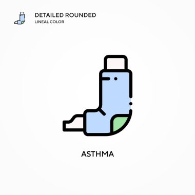 Astım vektör simgesi. Modern vektör illüstrasyon kavramları. Düzenlemesi ve kişiselleştirmesi kolay.