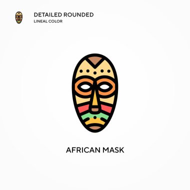 Afrika maskesi vektör simgesi. Modern vektör illüstrasyon kavramları. Düzenlemesi ve kişiselleştirmesi kolay.