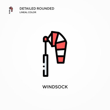 Windsock vektör simgesi. Modern vektör illüstrasyon kavramları. Düzenlemesi ve kişiselleştirmesi kolay.
