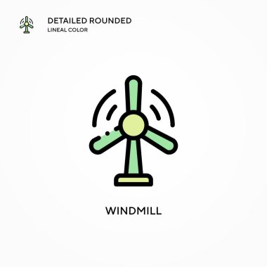 Yel değirmeni ikonu. Modern vektör illüstrasyon kavramları. Düzenlemesi ve kişiselleştirmesi kolay.