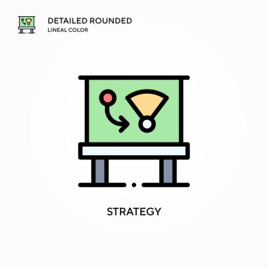 Strateji vektör simgesi. Modern vektör illüstrasyon kavramları. Düzenlemesi ve kişiselleştirmesi kolay.