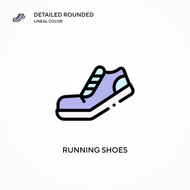 Koşu ayakkabısı vektör simgesi. Modern vektör illüstrasyon kavramları. Düzenlemesi ve kişiselleştirmesi kolay.