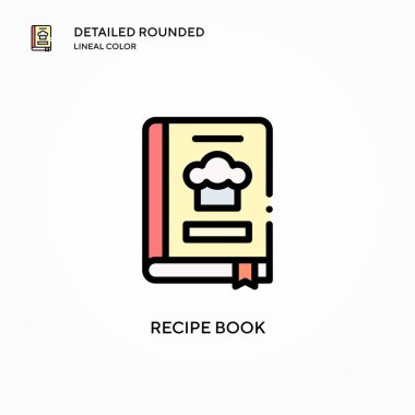 Tarif kitabı vektör simgesi. Modern vektör illüstrasyon kavramları. Düzenlemesi ve kişiselleştirmesi kolay.