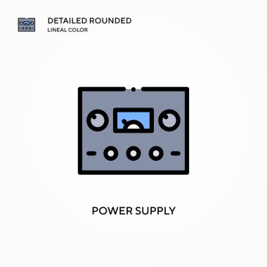 Güç kaynağı vektör simgesi. Modern vektör illüstrasyon kavramları. Düzenlemesi ve kişiselleştirmesi kolay.