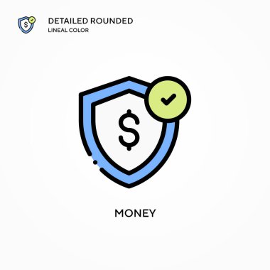 Para vektör simgesi. Modern vektör illüstrasyon kavramları. Düzenlemesi ve kişiselleştirmesi kolay.