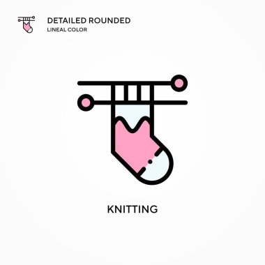 Örgü vektör simgesi. Modern vektör illüstrasyon kavramları. Düzenlemesi ve kişiselleştirmesi kolay.