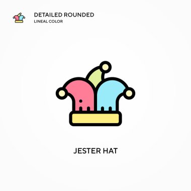 Soytarı şapka vektör simgesi. Modern vektör illüstrasyon kavramları. Düzenlemesi ve kişiselleştirmesi kolay.
