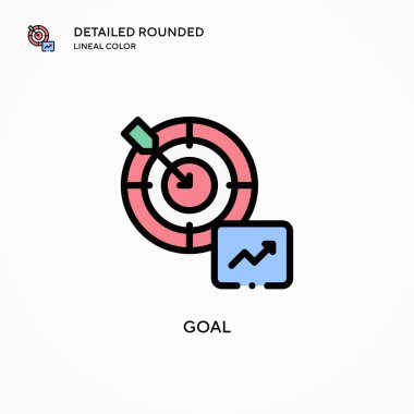 Hedef vektör simgesi. Modern vektör illüstrasyon kavramları. Düzenlemesi ve kişiselleştirmesi kolay.