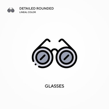 Gözlük vektör simgesi. Modern vektör illüstrasyon kavramları. Düzenlemesi ve kişiselleştirmesi kolay.