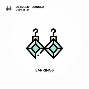 Küpe vektör ikonu. Modern vektör illüstrasyon kavramları. Düzenlemesi ve kişiselleştirmesi kolay.