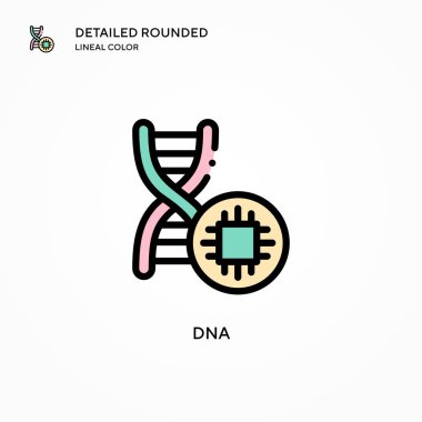 DNA vektör simgesi. Modern vektör illüstrasyon kavramları. Düzenlemesi ve kişiselleştirmesi kolay.
