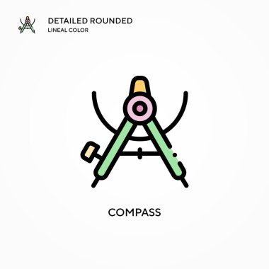 Pusula vektör simgesi. Modern vektör illüstrasyon kavramları. Düzenlemesi ve kişiselleştirmesi kolay.