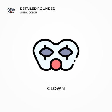 Palyaço vektör simgesi. Modern vektör illüstrasyon kavramları. Düzenlemesi ve kişiselleştirmesi kolay.