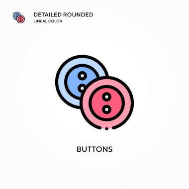 Düğme vektör simgesi. Modern vektör illüstrasyon kavramları. Düzenlemesi ve kişiselleştirmesi kolay.