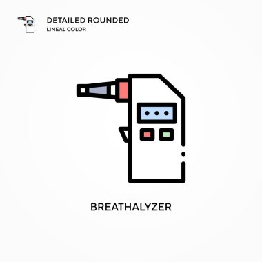 Alkol testi vektör ikonu. Modern vektör illüstrasyon kavramları. Düzenlemesi ve kişiselleştirmesi kolay.