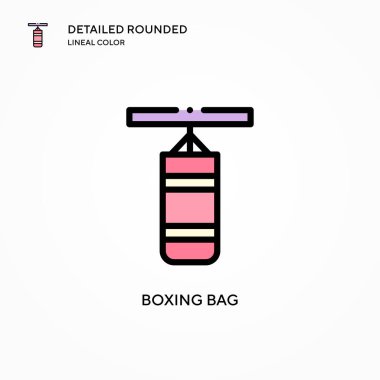 Boks torbası vektör simgesi. Modern vektör illüstrasyon kavramları. Düzenlemesi ve kişiselleştirmesi kolay.
