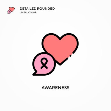 Farkındalık vektör simgesi. Modern vektör illüstrasyon kavramları. Düzenlemesi ve kişiselleştirmesi kolay.