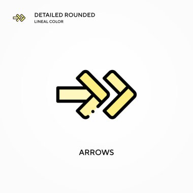 Ok vektör simgesi. Modern vektör illüstrasyon kavramları. Düzenlemesi ve kişiselleştirmesi kolay.