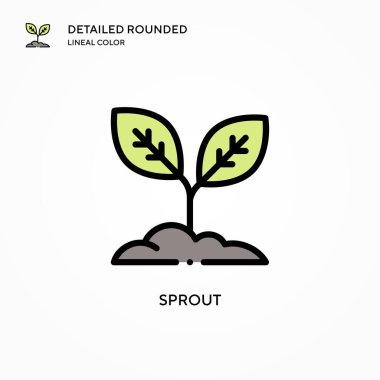 Filiz vektör simgesi. Modern vektör illüstrasyon kavramları. Düzenlemesi ve kişiselleştirmesi kolay.
