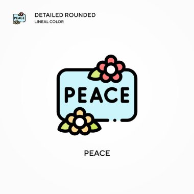 Barış vektör simgesi. Modern vektör illüstrasyon kavramları. Düzenlemesi ve kişiselleştirmesi kolay.