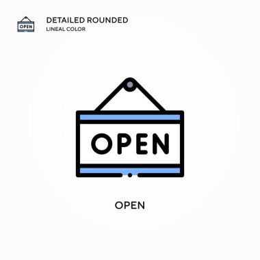 Vektör simgesini aç. Modern vektör illüstrasyon kavramları. Düzenlemesi ve kişiselleştirmesi kolay.