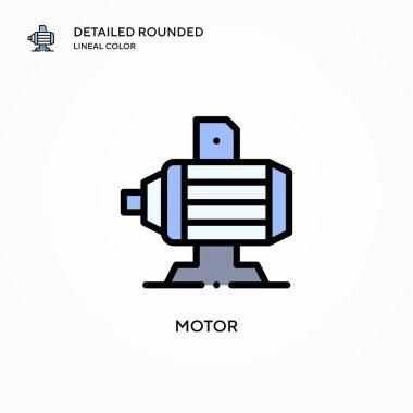 Motor vektör simgesi. Modern vektör illüstrasyon kavramları. Düzenlemesi ve kişiselleştirmesi kolay.