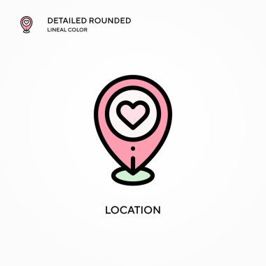 Konum vektör simgesi. Modern vektör illüstrasyon kavramları. Düzenlemesi ve kişiselleştirmesi kolay.