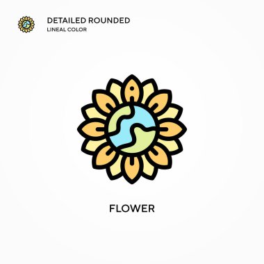Çiçek vektör simgesi. Modern vektör illüstrasyon kavramları. Düzenlemesi ve kişiselleştirmesi kolay.