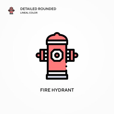Yangın musluğu vektör ikonu. Modern vektör illüstrasyon kavramları. Düzenlemesi ve kişiselleştirmesi kolay.