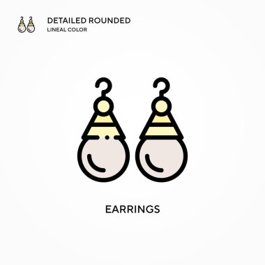 Küpe vektör ikonu. Modern vektör illüstrasyon kavramları. Düzenlemesi ve kişiselleştirmesi kolay.