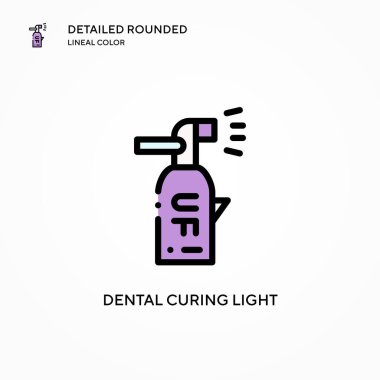Diş tedavisi ışık vektör simgesi. Modern vektör illüstrasyon kavramları. Düzenlemesi ve kişiselleştirmesi kolay.