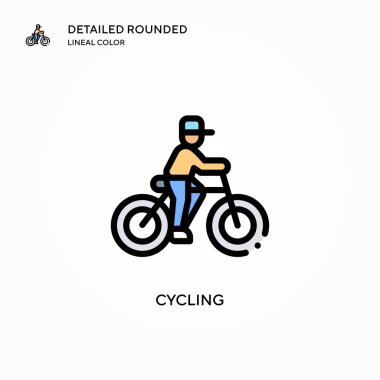 Bisiklet vektör simgesi. Modern vektör illüstrasyon kavramları. Düzenlemesi ve kişiselleştirmesi kolay.