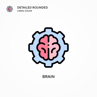 Beyin vektör simgesi. Modern vektör illüstrasyon kavramları. Düzenlemesi ve kişiselleştirmesi kolay.