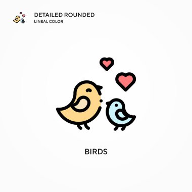 Kuş vektör simgesi. Modern vektör illüstrasyon kavramları. Düzenlemesi ve kişiselleştirmesi kolay.