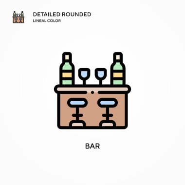 Bar vektör simgesi. Modern vektör illüstrasyon kavramları. Düzenlemesi ve kişiselleştirmesi kolay.