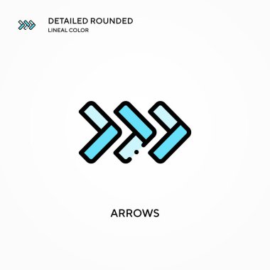 Ok vektör simgesi. Modern vektör illüstrasyon kavramları. Düzenlemesi ve kişiselleştirmesi kolay.