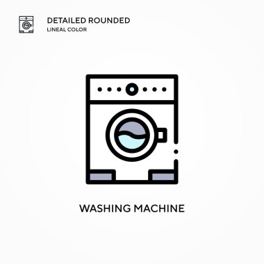 Çamaşır makinesi vektör simgesi. Modern vektör illüstrasyon kavramları. Düzenlemesi ve kişiselleştirmesi kolay.