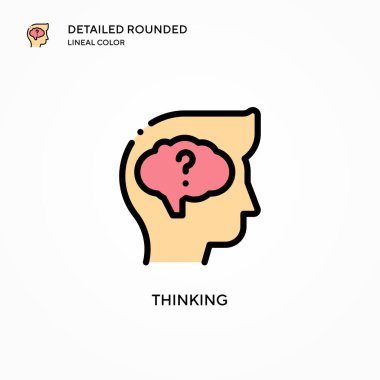 Vektör ikonu düşünüyorum. Modern vektör illüstrasyon kavramları. Düzenlemesi ve kişiselleştirmesi kolay.