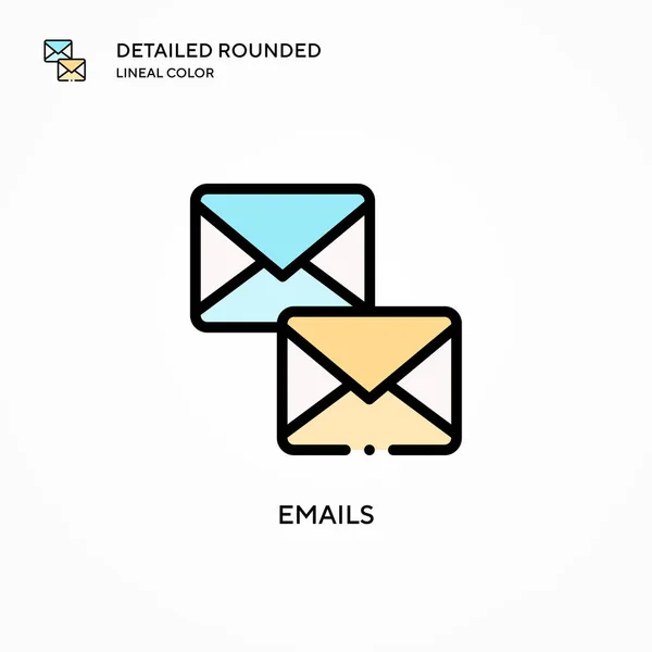 Emails Vector Icon Modern Vector Illustration Concepts Easy Edit Customize — Stock Vector